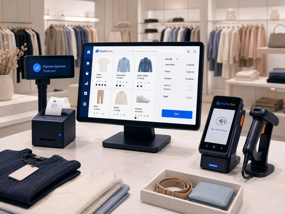 Fashion retail payment solutions with POS checkout system