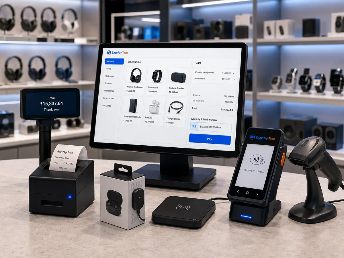 Electronics retail payment solutions with POS and digital checkout
