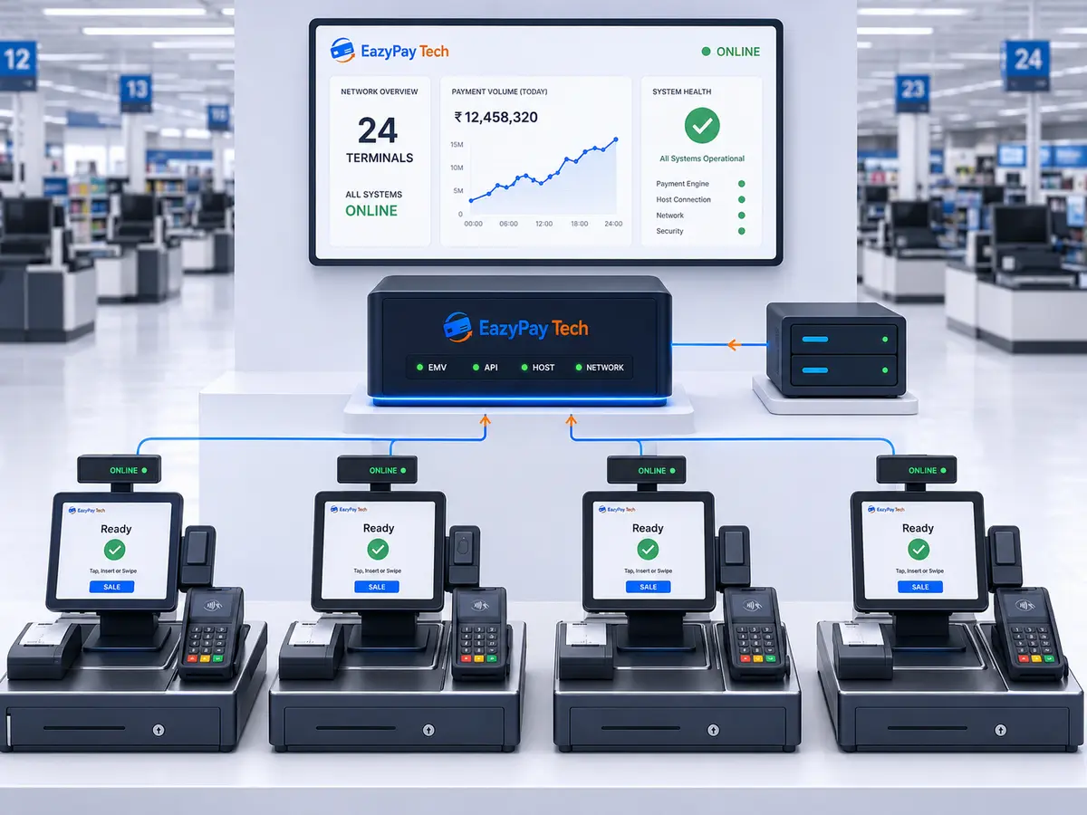 Enterprise retail payment solutions with connected POS terminals