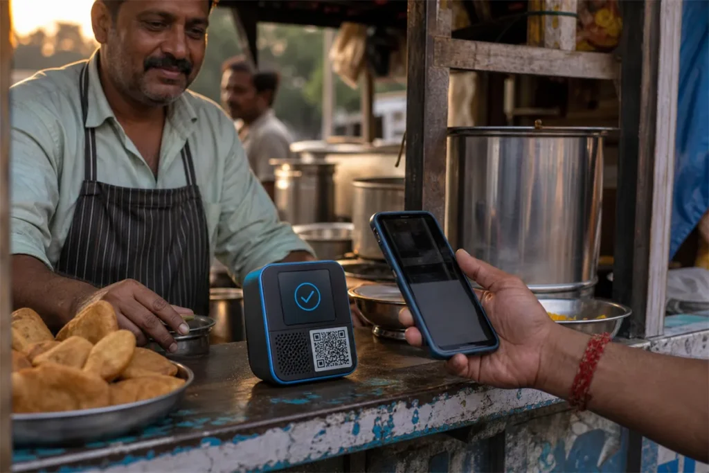 QR Payment Soundbox providing instant merchant payment confirmation