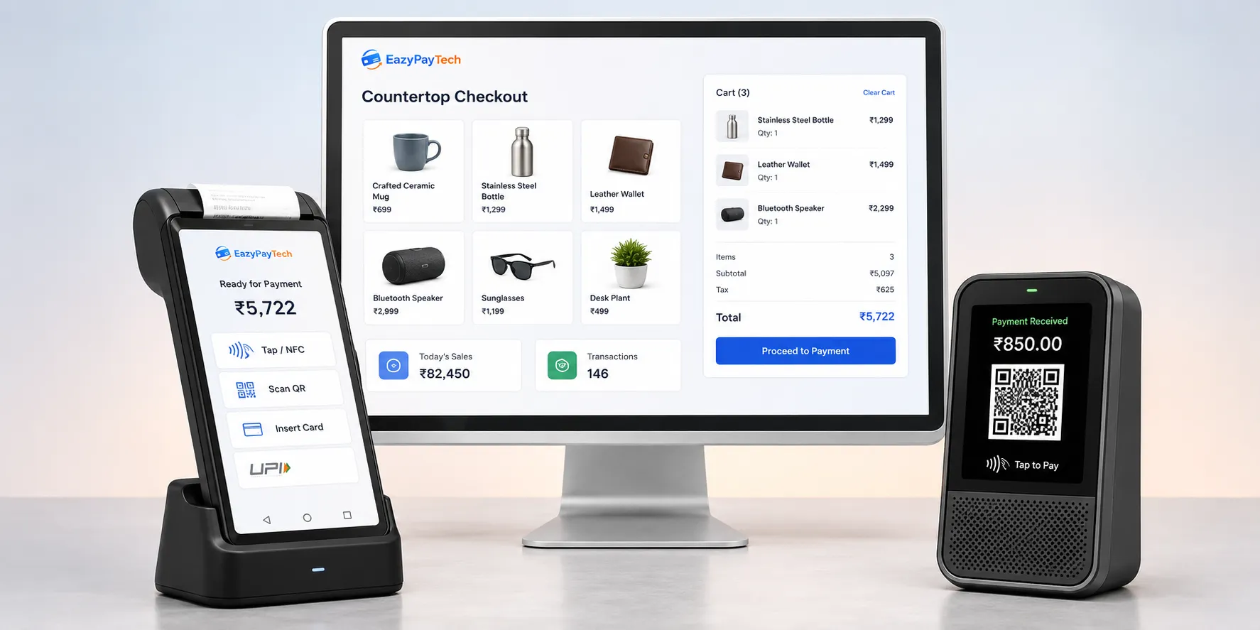Countertop POS terminal for retail payments